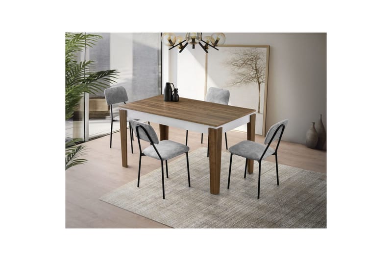 Pradera Ruokapöytä 175 cm Suorakulmainen - Pähkinä/Valkoinen - Huonekalut - Pöytä & ruokailuryhmä - Ruokapöydät & keittiön pöydät