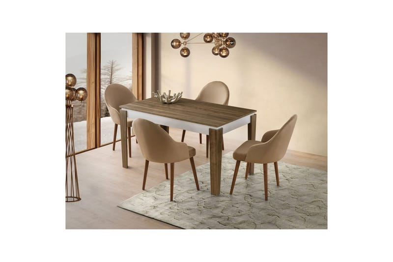 Pradera Ruokapöytä 175 cm Suorakulmainen - Pähkinä/Valkoinen - Huonekalut - Pöytä & ruokailuryhmä - Ruokapöydät & keittiön pöydät