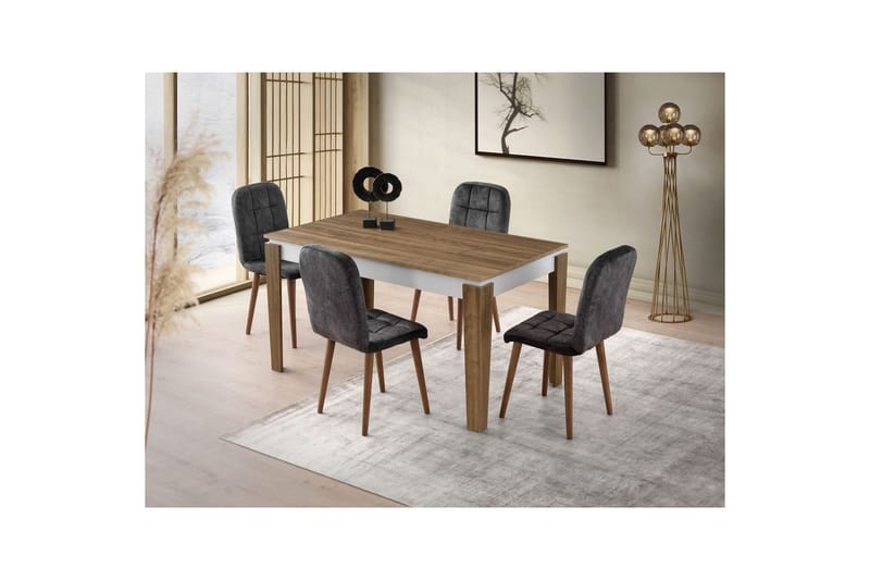 Pradera Ruokapöytä 175 cm Suorakulmainen - Pähkinä/Valkoinen - Huonekalut - Pöytä & ruokailuryhmä - Ruokapöydät & keittiön pöydät