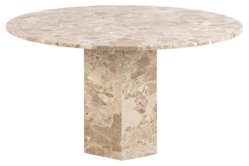 Prisa Pyöreä Ruokapöytä Marmorikivestä 130 cm - Beige - Huonekalut - Pöytä & ruokailuryhmä - Ruokapöydät & keittiön pöydät