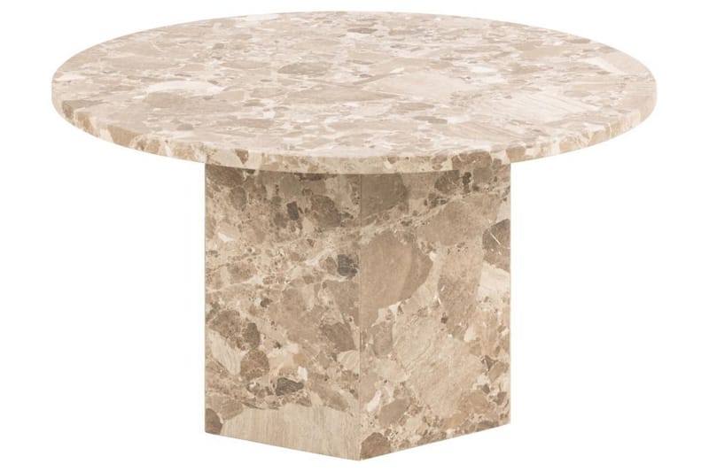 Prisa Pyöreä Sohvapöytä Marmorikivestä 80 cm - Beige - Huonekalut - Pöytä & ruokailuryhmä - Sohvapöytä