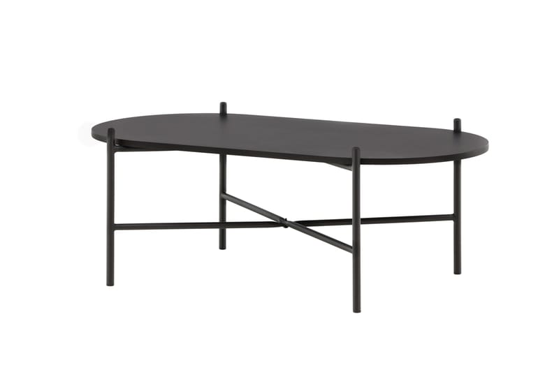 Pueblo 120 cm soikea sohvapöytä maalattua puuta - Musta - Huonekalut - Pöytä & ruokailuryhmä - Sohvapöytä