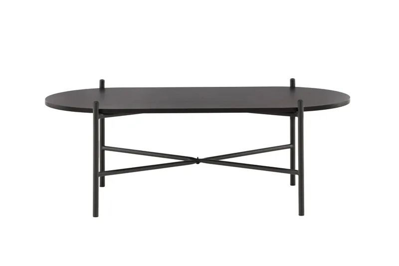 Pueblo 120 cm soikea sohvapöytä maalattua puuta, Musta