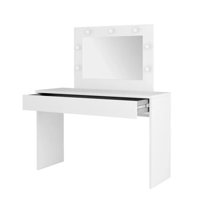 Pukupöytä peilillä Eva 1 laatikko - Valkoinen - Huonekalut - Pöytä & ruokailuryhmä - Meikki- & kampauspöydät