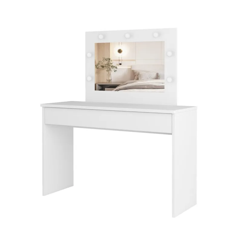 Pukupöytä peilillä Eva 1 laatikko - Valkoinen - Huonekalut - Pöytä & ruokailuryhmä - Meikki- & kampauspöydät