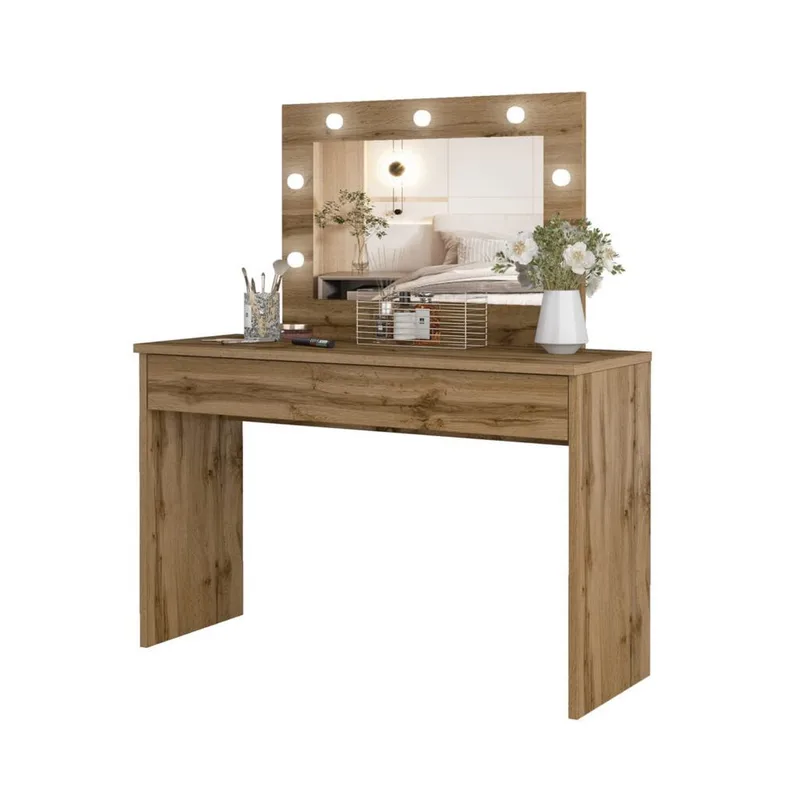 Pukupöytä peilillä Eva 1 laatikko - Wotan tammi - Huonekalut - Pöytä & ruokailuryhmä - Meikki- & kampauspöydät