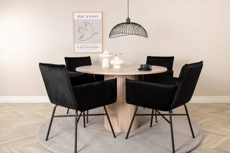 Pyöreä Bianca Ruokapöytä 4 kpl Pippi Ruokatuolia