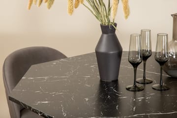 Pyöreä Marbs-ruokapöytä ja 4 Velvet-ruokatuolia - Huonekalut - Pöytä & ruokailuryhmä - Ruokailuryhmä