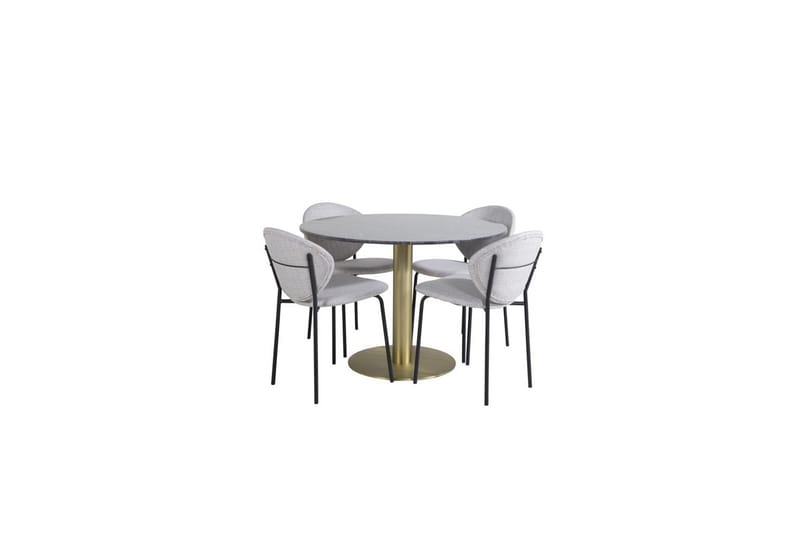 Pyöreä Ruokailuryhmä Estelle Chrome, Vault, Harmaa