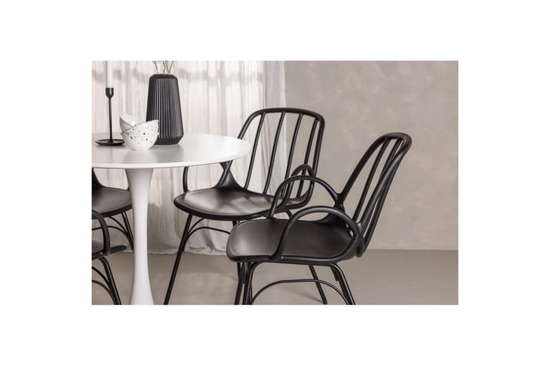 Pyöreä Ruokailuryhmä Hamden, Dyrön - Musta - Huonekalut - Pöytä & ruokailuryhmä - Ruokailuryhmä