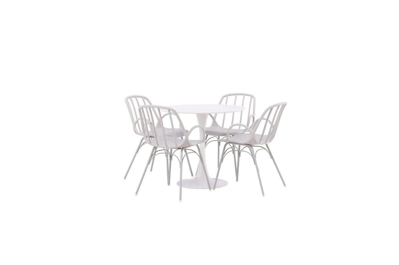 Pyöreä Ruokailuryhmä Hamden, Dyrön - Valkoinen - Huonekalut - Pöytä & ruokailuryhmä - Ruokailuryhmä