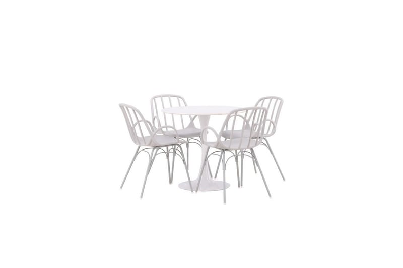 Pyöreä Ruokailuryhmä Hamden, Dyrön - Valkoinen - Huonekalut - Pöytä & ruokailuryhmä - Ruokailuryhmä