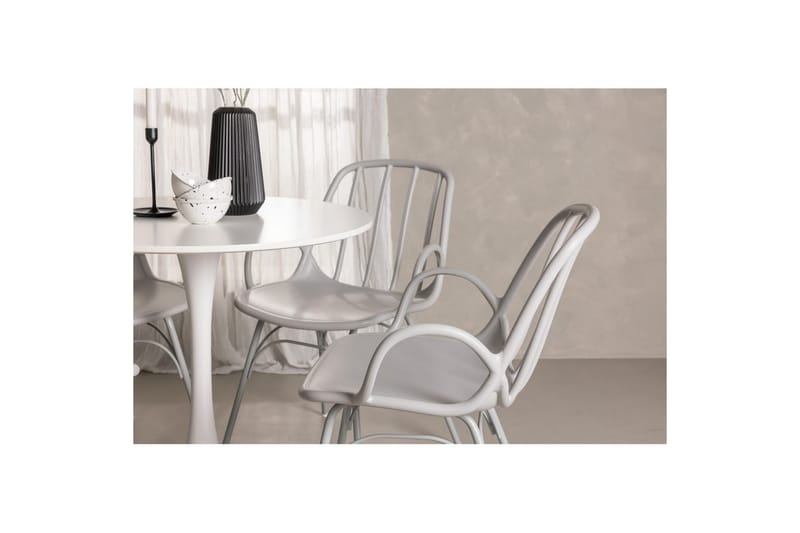 Pyöreä Ruokailuryhmä Hamden, Dyrön - Valkoinen - Huonekalut - Pöytä & ruokailuryhmä - Ruokailuryhmä