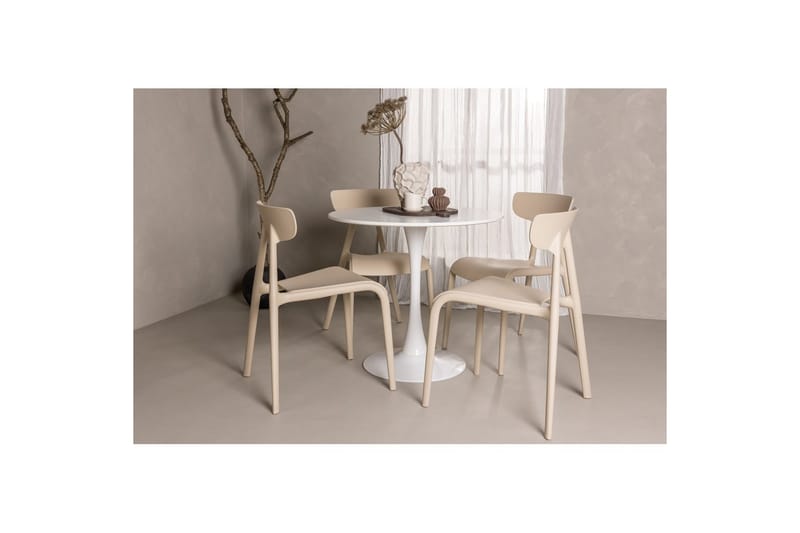 Pyöreä Ruokailuryhmä Hamden, Ursholmen - beige - Huonekalut - Pöytä & ruokailuryhmä - Ruokailuryhmä