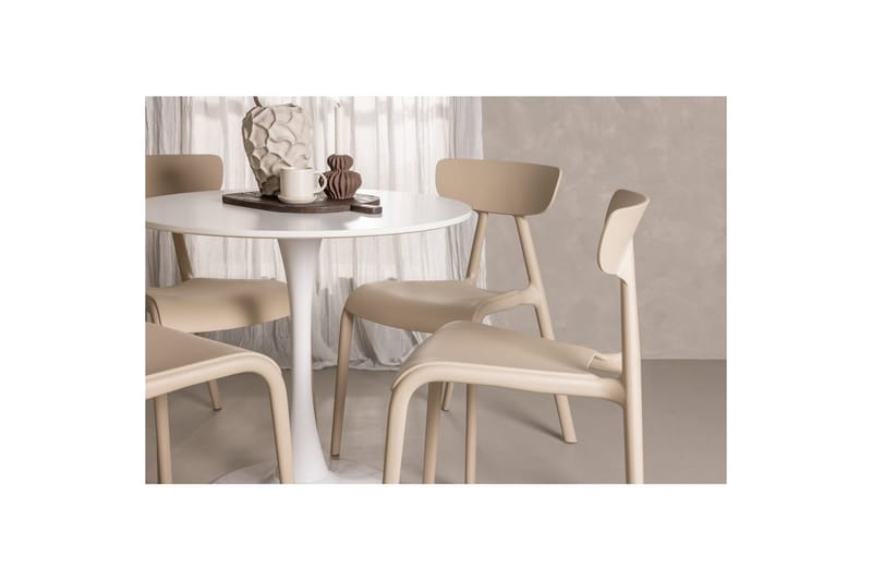Pyöreä Ruokailuryhmä Hamden, Ursholmen - beige - Huonekalut - Pöytä & ruokailuryhmä - Ruokailuryhmä