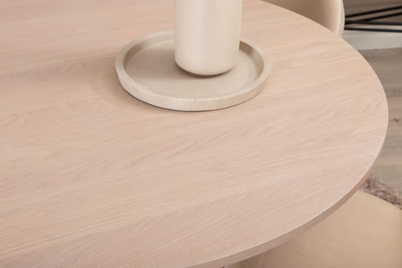 Pyöreä ruokailuryhmä Venture Home Bianca, Velvet Valkolakattu - Huonekalut - Pöytä & ruokailuryhmä - Ruokailuryhmä