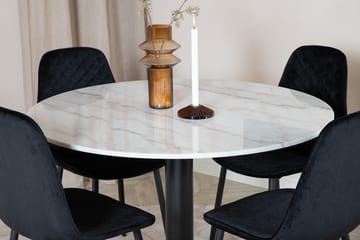 Pyöreä ruokailuryhmä Venture Home Estelle, Polar Valkoinen marmori - Huonekalut - Pöytä & ruokailuryhmä - Ruokailuryhmä