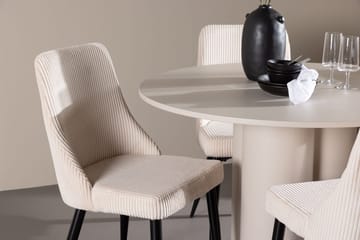 Pyöreä ruokailuryhmä Venture Home Olivia, Leone Beige - Huonekalut - Pöytä & ruokailuryhmä - Ruokailuryhmä