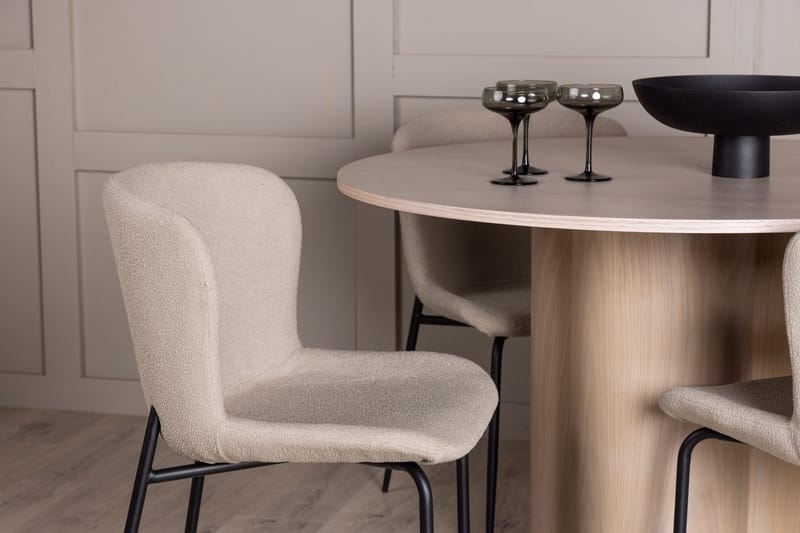 Pyöreä ruokailuryhmä Venture Home Olivia, Modesto Vaalea puu - Huonekalut - Pöytä & ruokailuryhmä - Ruokailuryhmä
