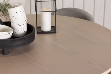 Pyöreä ruokailuryhmä Venture Home Olivia, Velvet Harmaa Vaalea puu 4 kpl - Huonekalut - Pöytä & ruokailuryhmä - Ruokailuryhmä