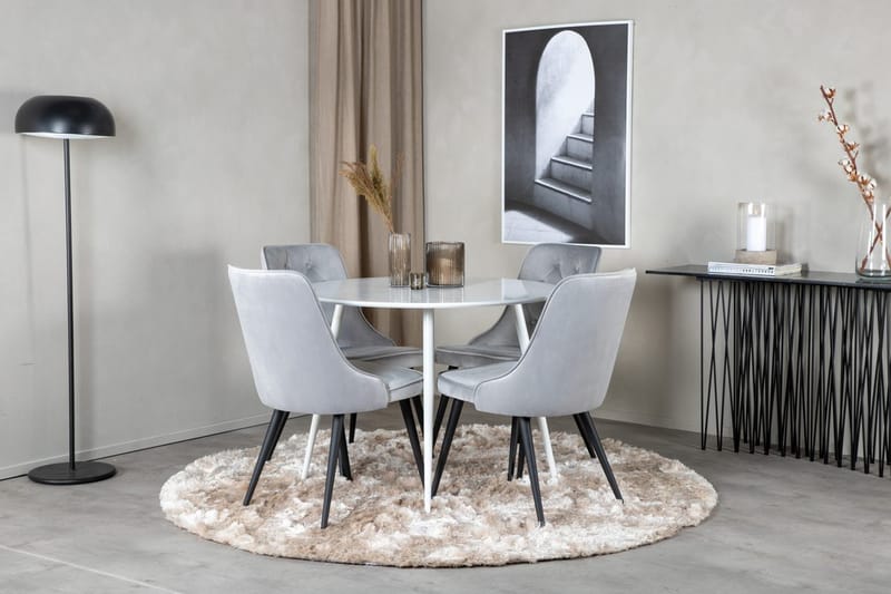 Pyöreä ruokailuryhmä Venture Home Plaza, Velvet Deluxe, vaaleanharmaa
