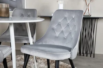 Pyöreä ruokailuryhmä Venture Home Plaza, Velvet Deluxe - vaaleanharmaa - Huonekalut - Pöytä & ruokailuryhmä - Ruokailuryhmä