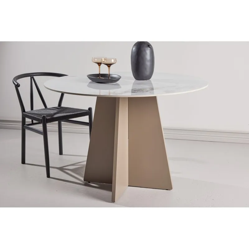 Pyöreä ruokapöytä Bootcut - Beige - Huonekalut - Pöytä & ruokailuryhmä - Ruokapöydät & keittiön pöydät