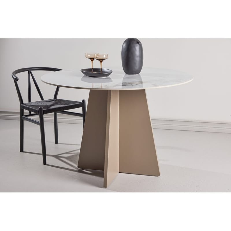 Pyöreä ruokapöytä Bootcut - Beige - Huonekalut - Pöytä & ruokailuryhmä - Ruokapöydät & keittiön pöydät