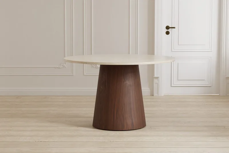 Pyöreä ruokapöytä Lanzo 120 cm, Beige