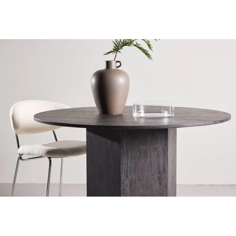 Pyöreä ruokapöytä Tekla - Musta, 120 - Huonekalut - Pöytä & ruokailuryhmä - Ruokapöydät & keittiön pöydät