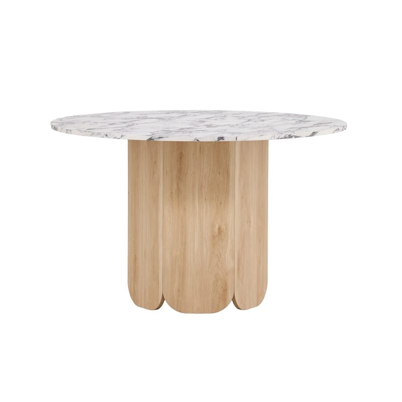 Pyöreä ruokapöytä Tekla, Vaaleanharmaa, 120