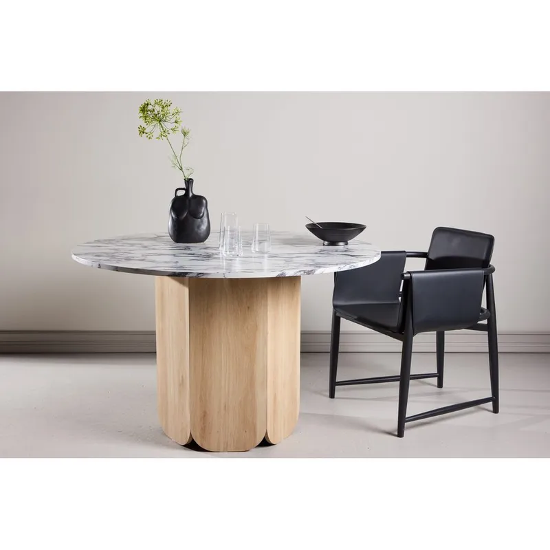 Pyöreä ruokapöytä Tekla - Vaaleanharmaa, 120 - Huonekalut - Pöytä & ruokailuryhmä - Ruokapöydät & keittiön pöydät