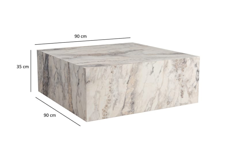 Rambabu Sohvapöytä 90 cm - Valkoinen Marmori - Huonekalut - Pöytä & ruokailuryhmä - Sohvapöytä