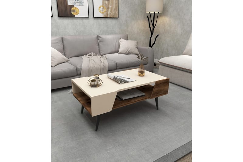 Rebelo Sohvapöytä 90 cm - Beige/Vaaleanruskea - Huonekalut - Pöytä & ruokailuryhmä - Sohvapöytä