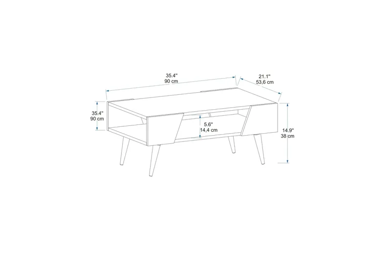 Rebelo Sohvapöytä 90 cm - Beige/Vaaleanruskea - Huonekalut - Pöytä & ruokailuryhmä - Sohvapöytä