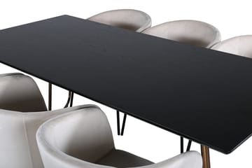 Rektangulär matgrupp Venture Home Beige Mässing - Huonekalut - Pöytä & ruokailuryhmä - Ruokailuryhmä