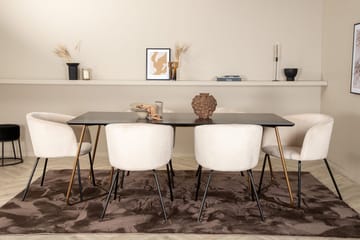 Rektangulär matgrupp Venture Home Beige Mässing - Huonekalut - Pöytä & ruokailuryhmä - Ruokailuryhmä