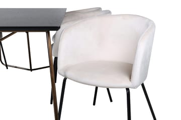 Rektangulär matgrupp Venture Home Beige Mässing - Huonekalut - Pöytä & ruokailuryhmä - Ruokailuryhmä