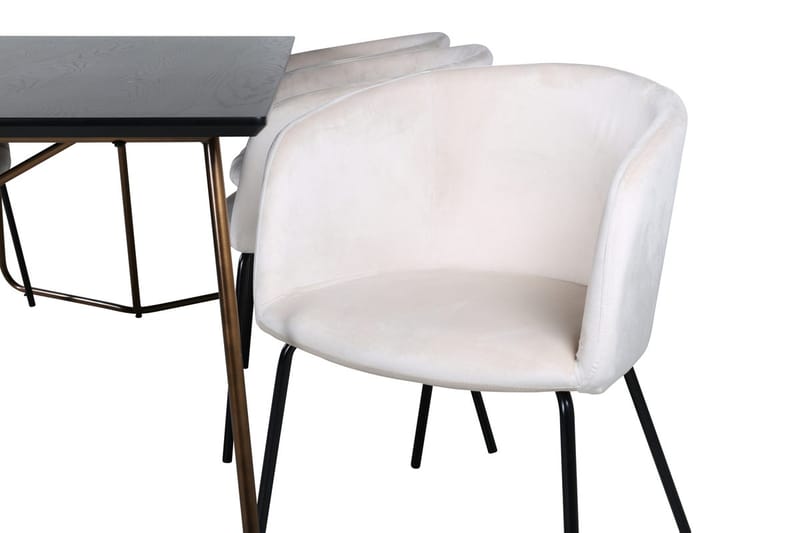 Rektangulär matgrupp Venture Home Beige Mässing - Huonekalut - Pöytä & ruokailuryhmä - Ruokailuryhmä