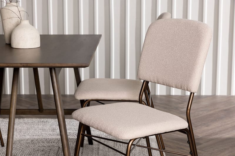 Rektangulär matgrupp Venture Home Beige Mörkbrun 4st - Huonekalut - Pöytä & ruokailuryhmä - Ruokailuryhmä
