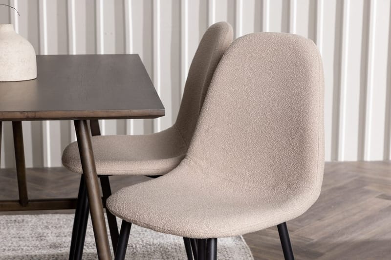Rektangulär matgrupp Venture Home Beige Mörkbrun 4st - Huonekalut - Pöytä & ruokailuryhmä - Ruokailuryhmä