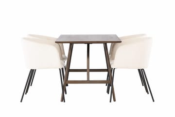 Rektangulär matgrupp Venture Home Beige Mörkbrun 4st - Huonekalut - Pöytä & ruokailuryhmä - Ruokailuryhmä