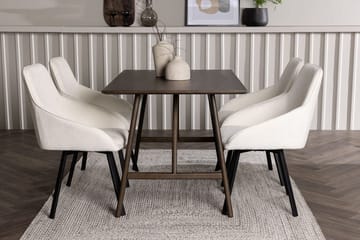 Rektangulär matgrupp Venture Home Beige Mörkbrun 4st - Huonekalut - Pöytä & ruokailuryhmä - Ruokailuryhmä