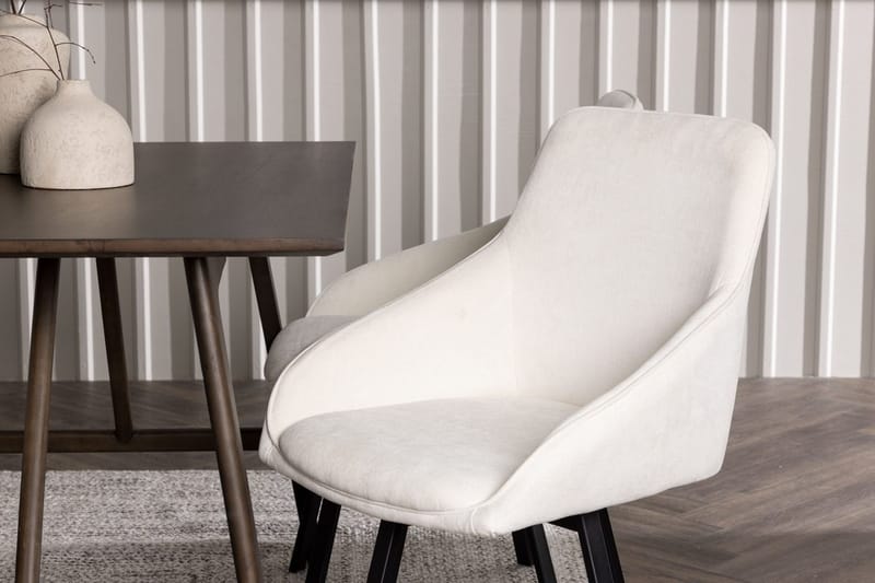 Rektangulär matgrupp Venture Home Beige Mörkbrun 4st - Huonekalut - Pöytä & ruokailuryhmä - Ruokailuryhmä