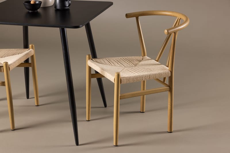 Rektangulär matgrupp Venture Home Beige Svart 2st - Huonekalut - Pöytä & ruokailuryhmä - Ruokailuryhmä