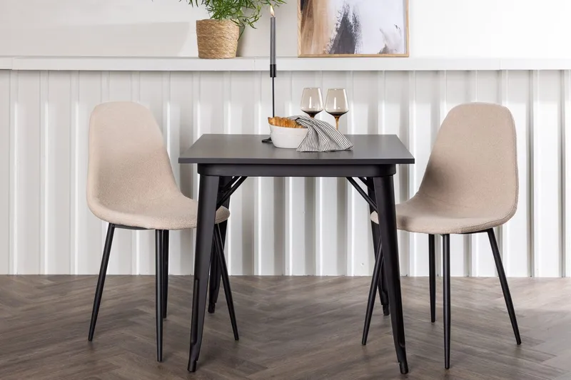 Rektangulär matgrupp Venture Home Beige Svart 2st
