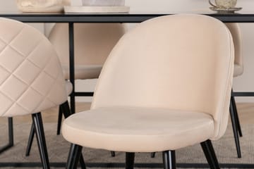 Rektangulär matgrupp Venture Home Beige Svart 4st - Huonekalut - Pöytä & ruokailuryhmä - Ruokailuryhmä