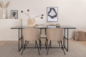 Rektangulär matgrupp Venture Home Beige Svart 4st - Huonekalut - Pöytä & ruokailuryhmä - Ruokailuryhmä