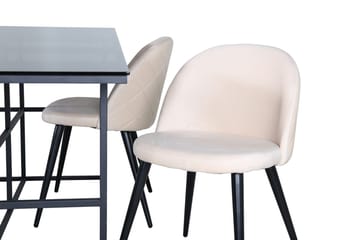 Rektangulär matgrupp Venture Home Beige Svart 4st - Huonekalut - Pöytä & ruokailuryhmä - Ruokailuryhmä