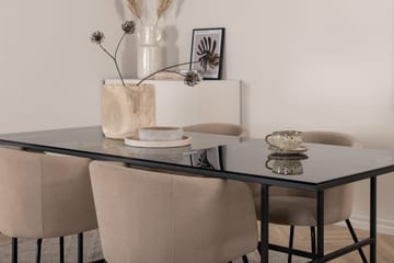 Rektangulär matgrupp Venture Home Beige Svart 4st - Huonekalut - Pöytä & ruokailuryhmä - Ruokailuryhmä